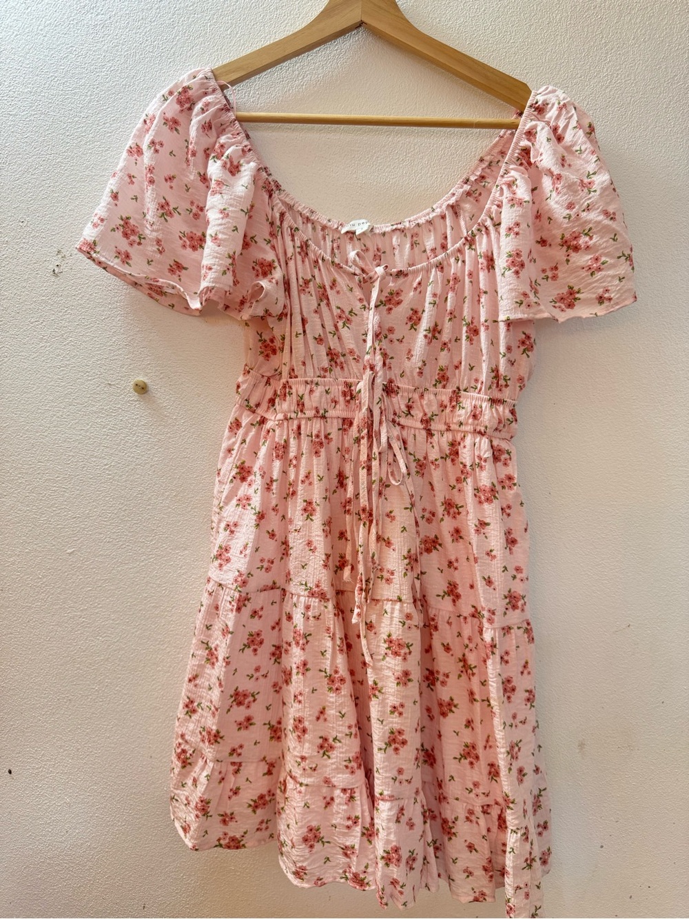 Blu Pepper Pink Floral Tie-Waist Sundress